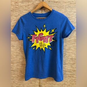 Free State Fight! For What You Believe In Comic Graphic T-Shirt Crewneck Blue L